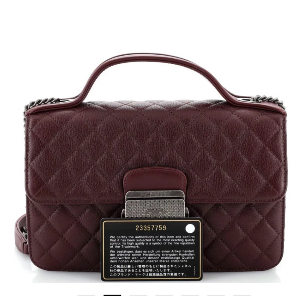 CC University Flap Bag Quilted Goatskin Small